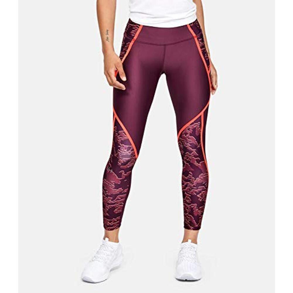 Under Armour Women's HeatGear Armour Edgelit Print Ankle Crop Leggings Large